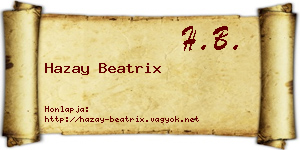 Hazay Beatrix névjegykártya